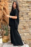 Pure Cotton Santos Keyhole Drape Back Top Black